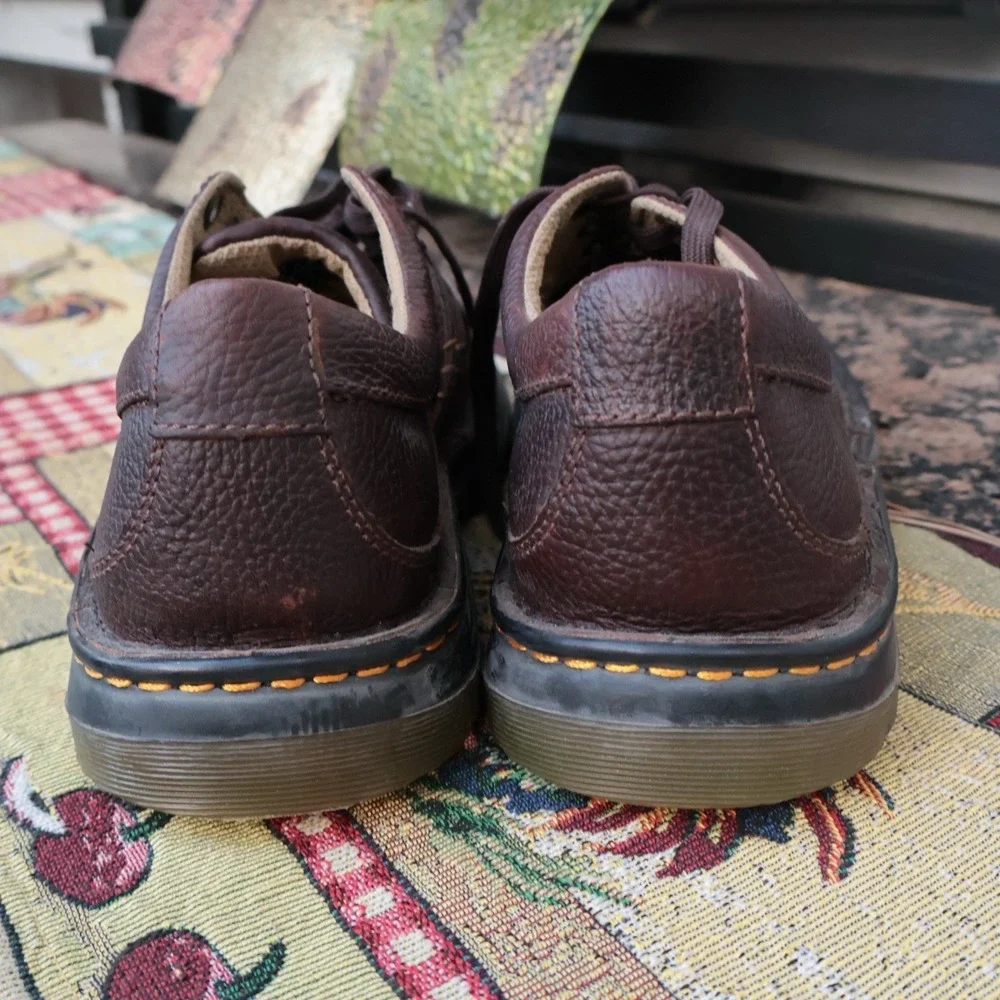 Vintage Dr. Martens DAWES Shoes Men Size 11 Oxford Brown Leather Lace Up Chunky